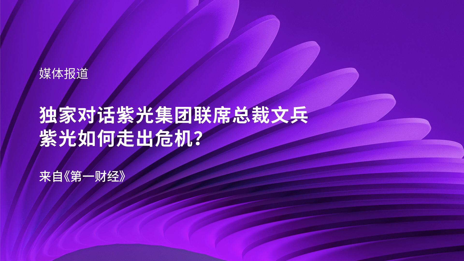 独家对话江南体育官网联席总裁文兵：紫光如何走出危机